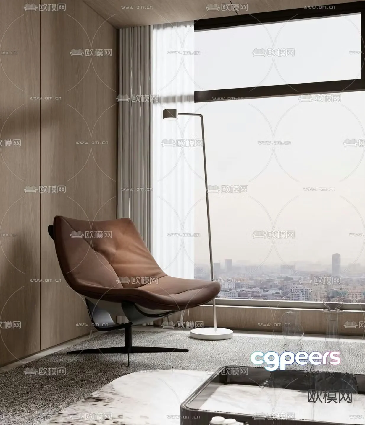Modern chair leisure chair 3d model