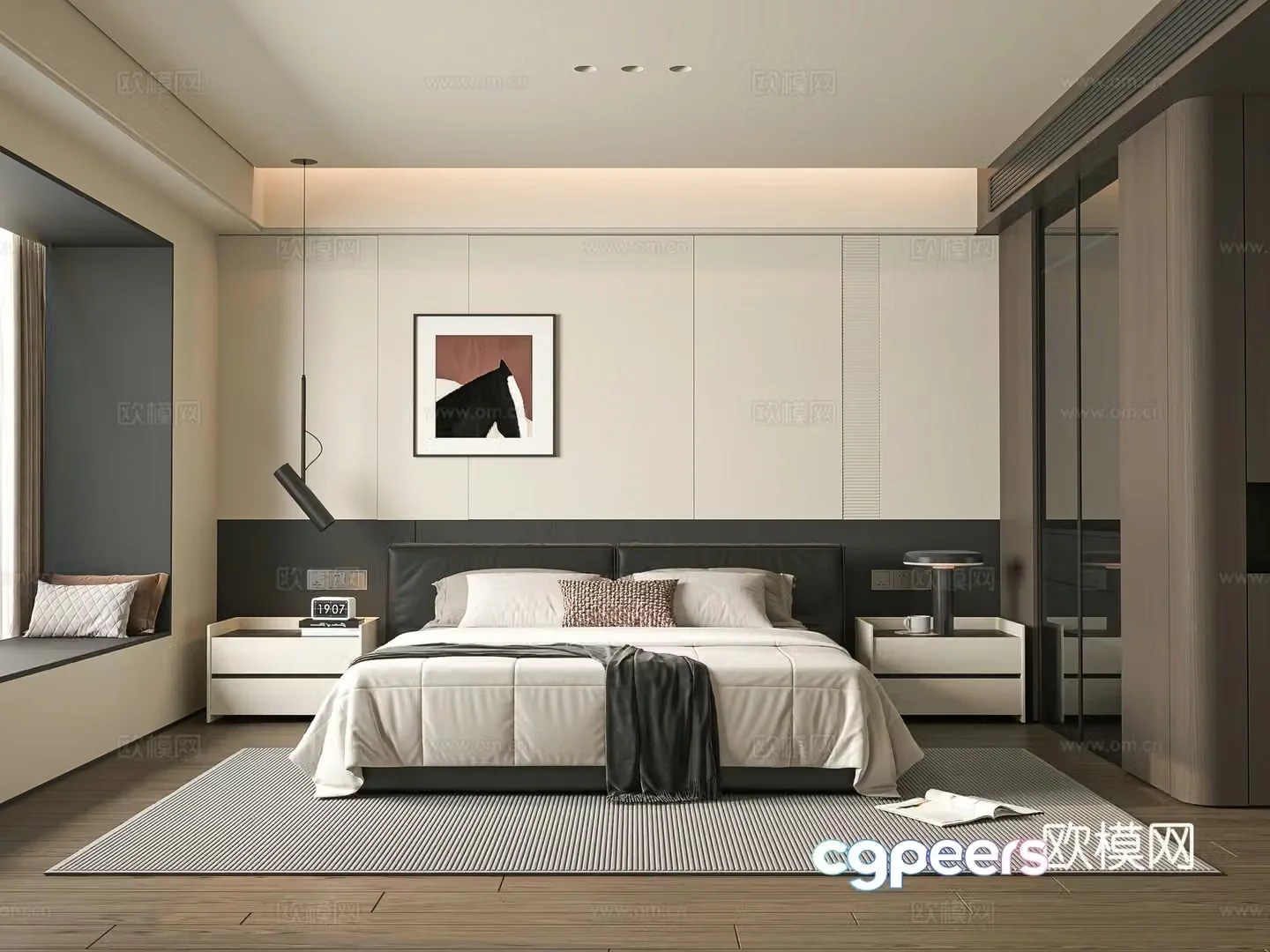 Modern light luxury bedroom Modern Italian bedroom 3d model