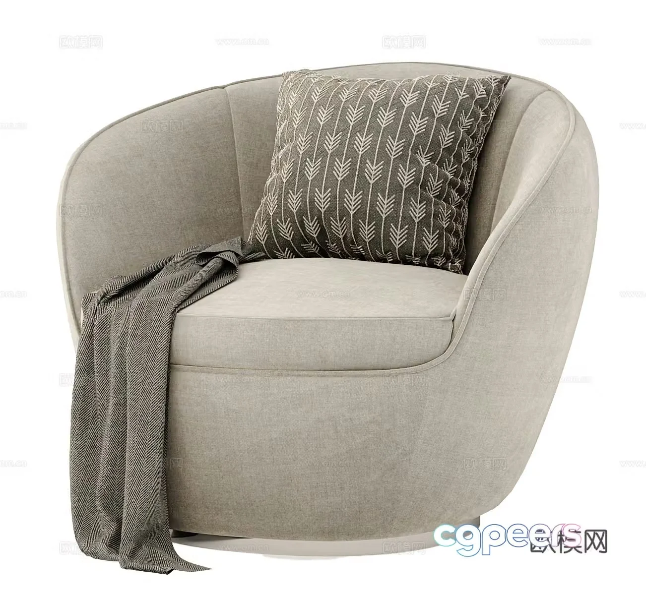 Fabric single sofa Fabric single chair Fabric sofa chair Sofa pillow Single chair pillow Sofa 3D model