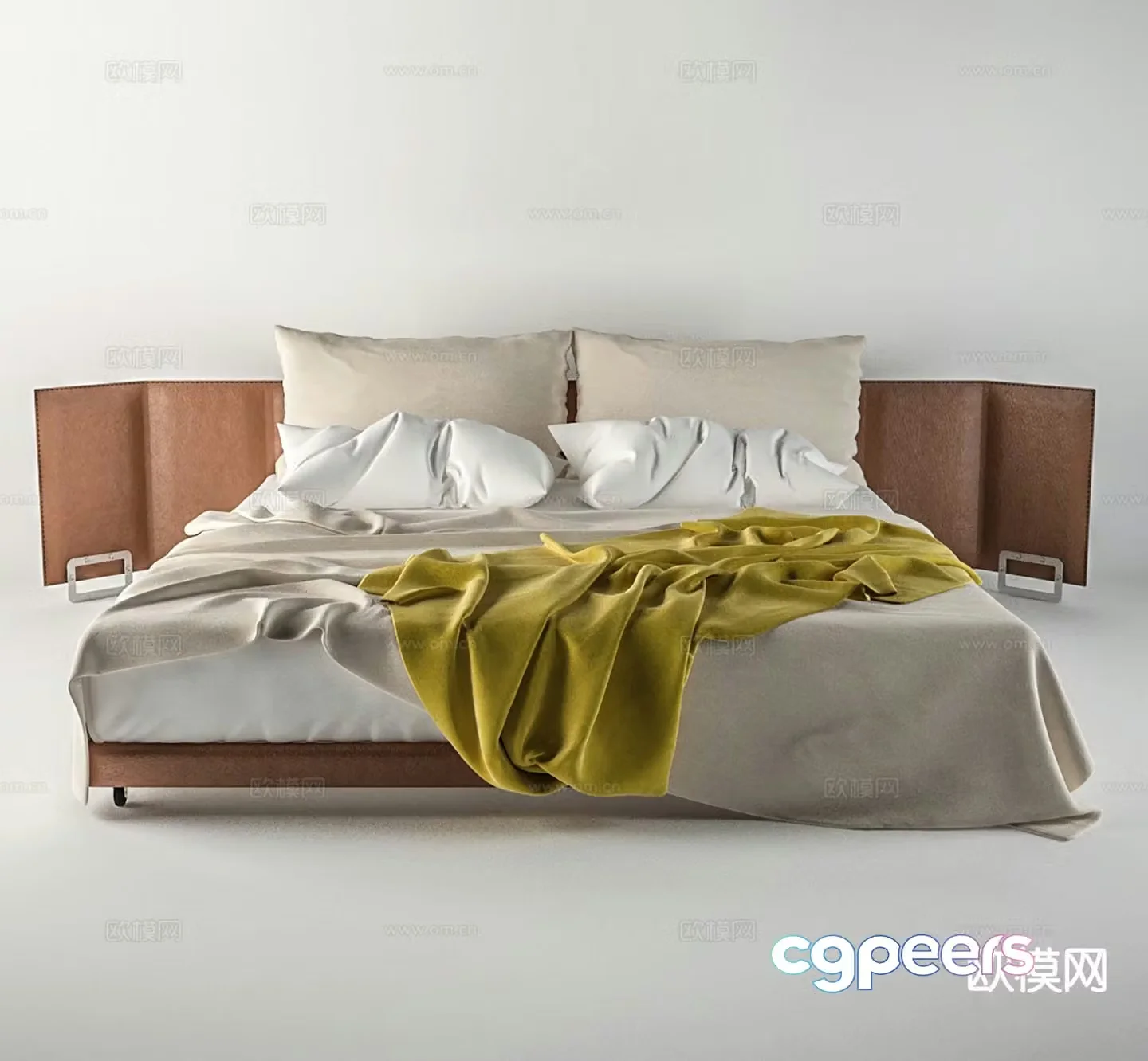 Modern double bed 3d model