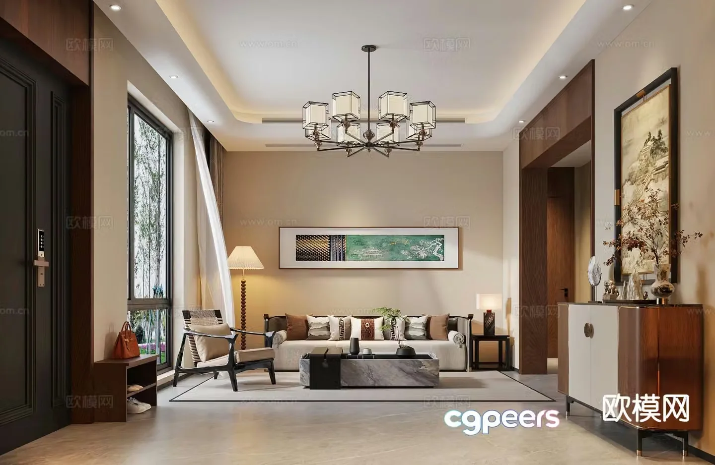 New Chinese style living room 3d model