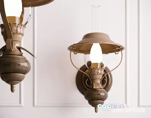 Gold Light Fixture 3D Model – 23478 – VRAY Render