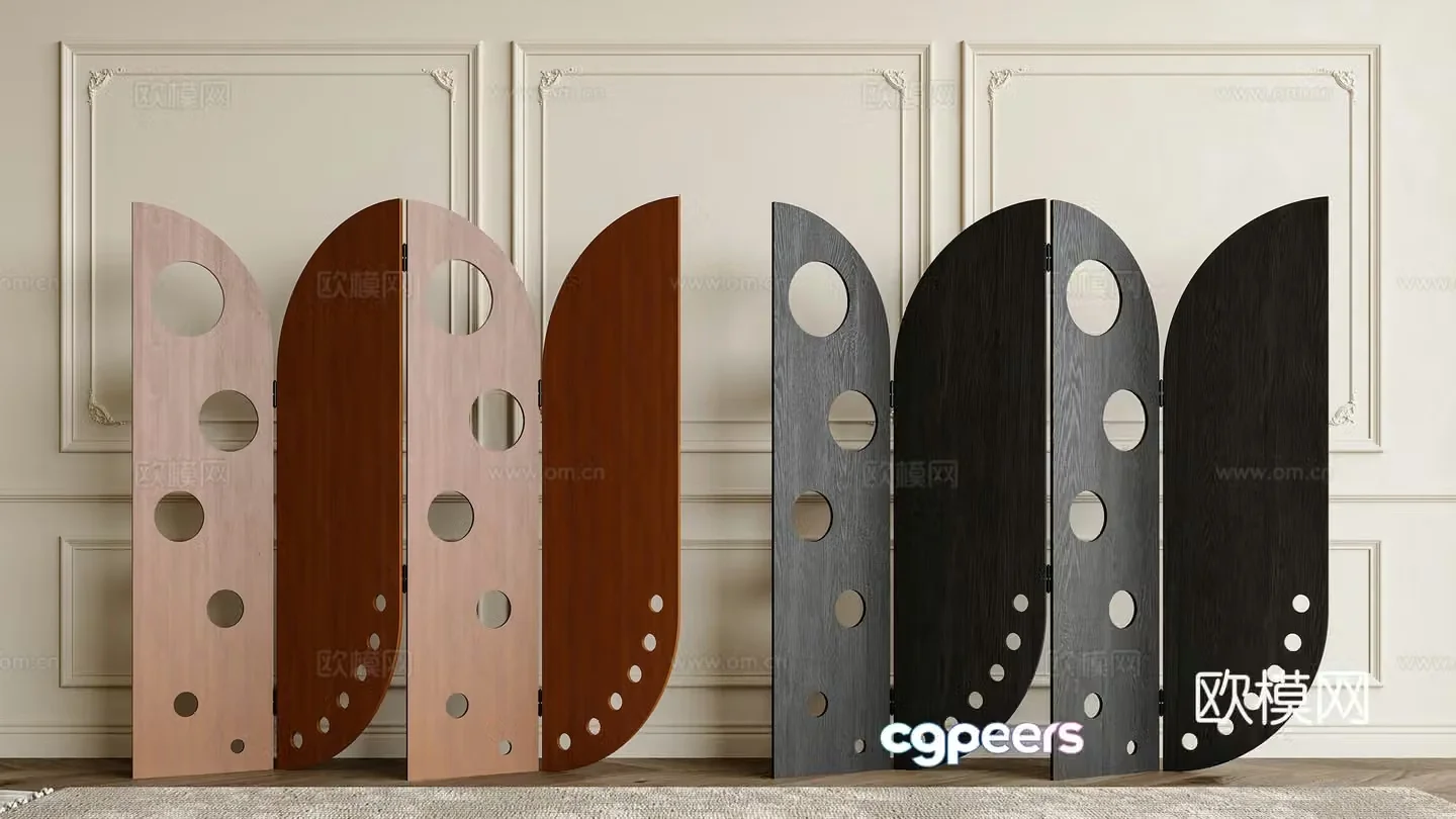 Medium-old screen Wooden screen Foldable screen Medium-old screen Screen partition French screen 3D model