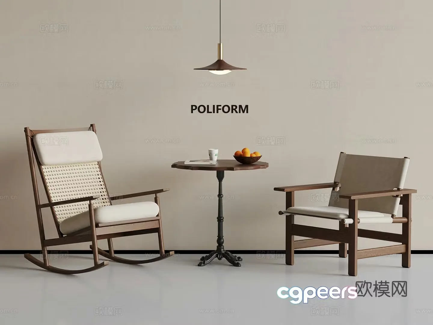03 leisure chair French medieval style leisure chair side chandelier 3d model