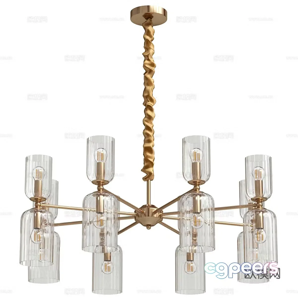 Modern light luxury glass chandelier Living room chandelier Bedroom chandelier Multi-head chandelier Glass chandelier 3D model