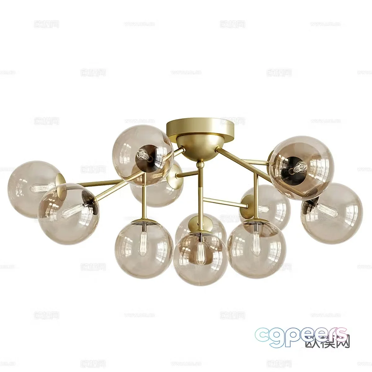 New Chinese style light luxury Dallas ceiling light 3D model