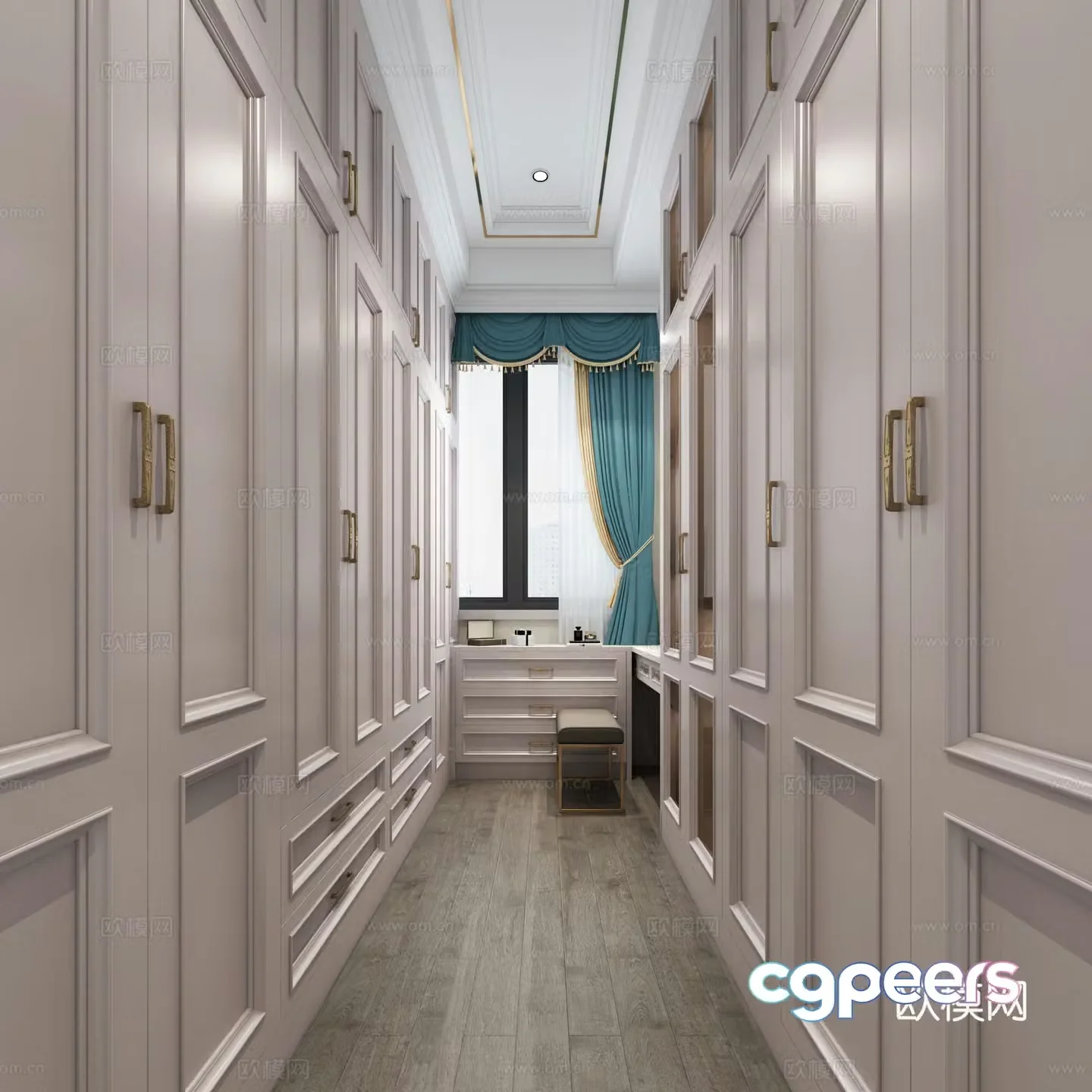 Simple European cloakroom 3D model