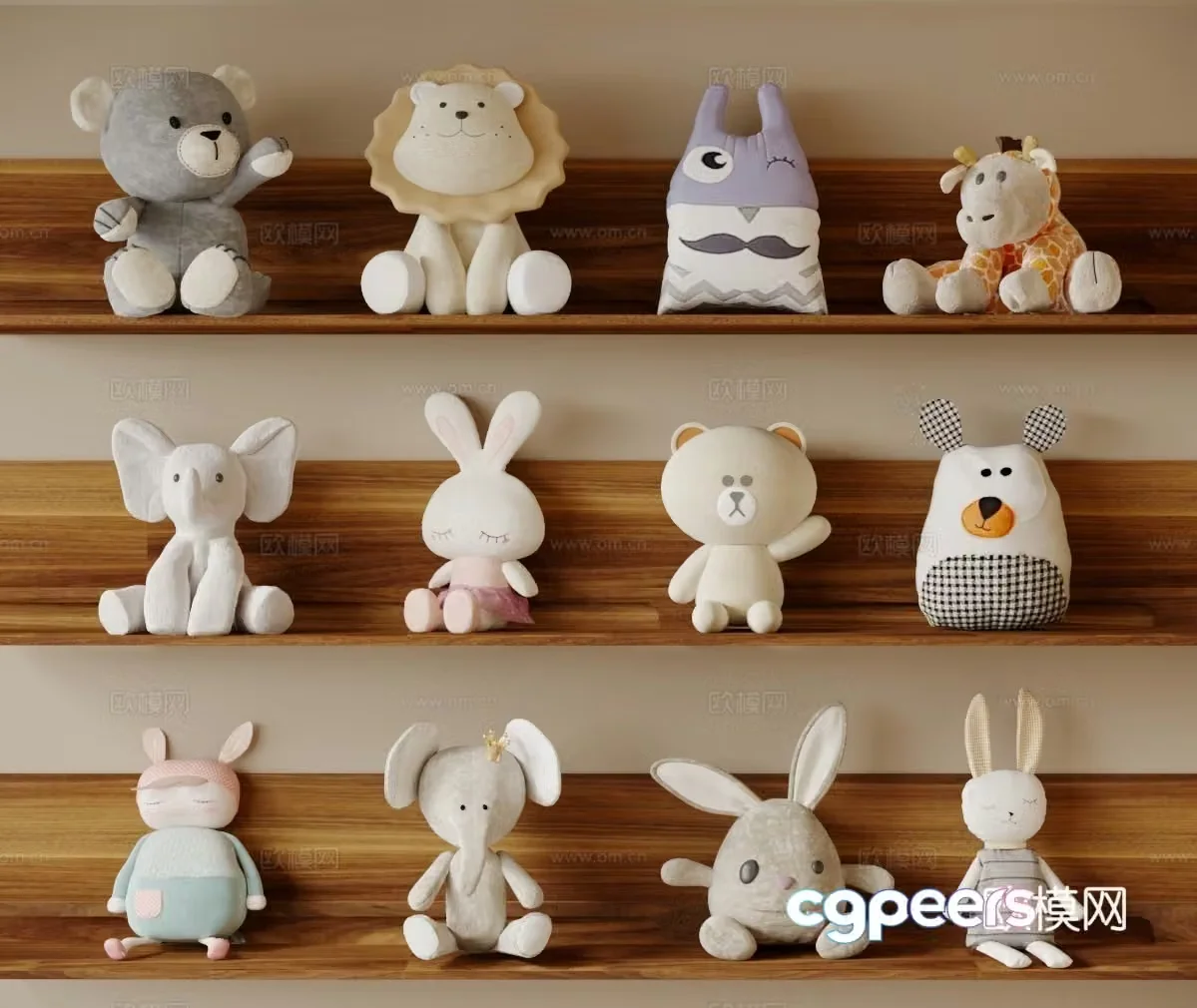 Plush toys Plush dolls Toys ornaments Doll ornaments 3d model
