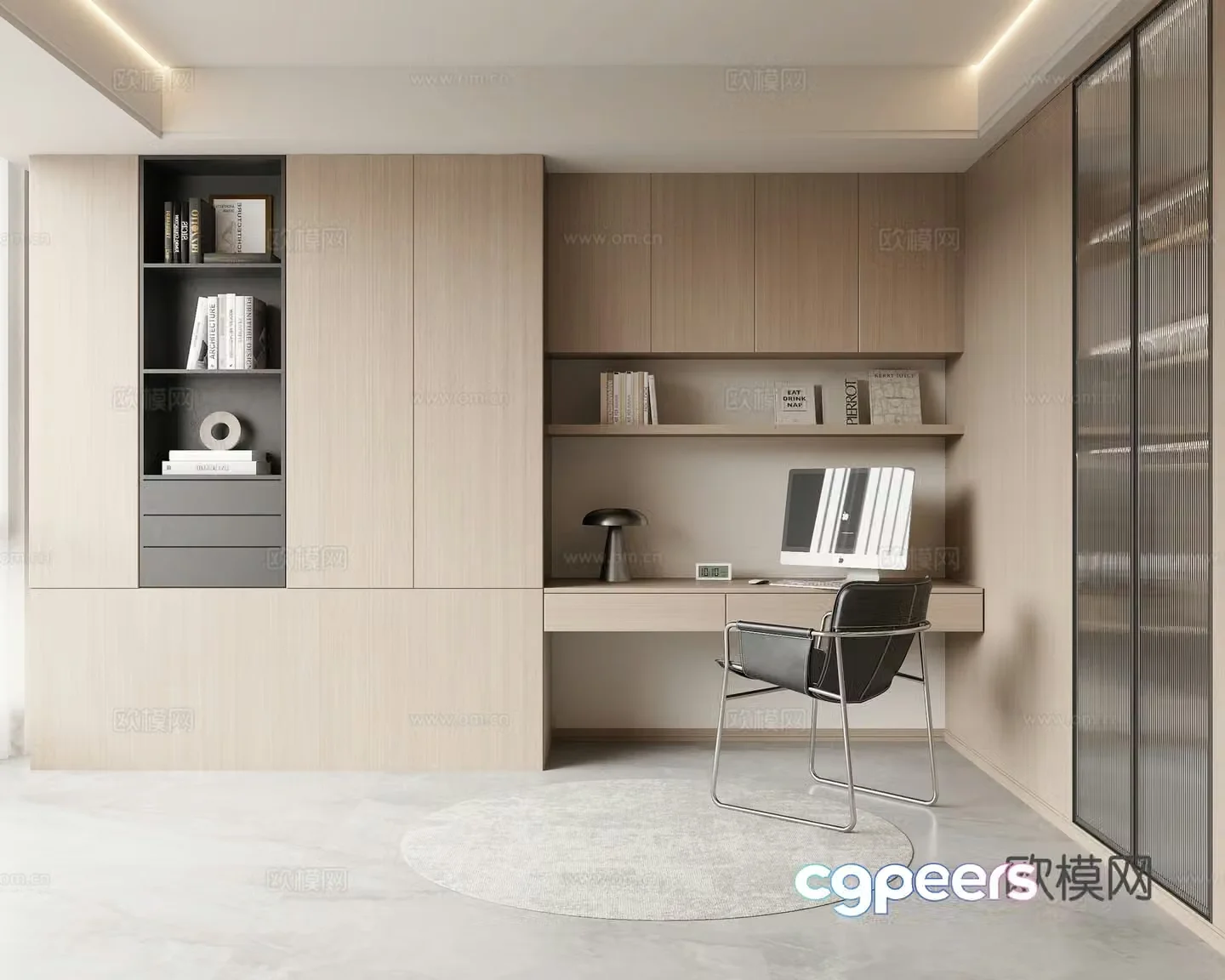 Modern bookcase 3d model