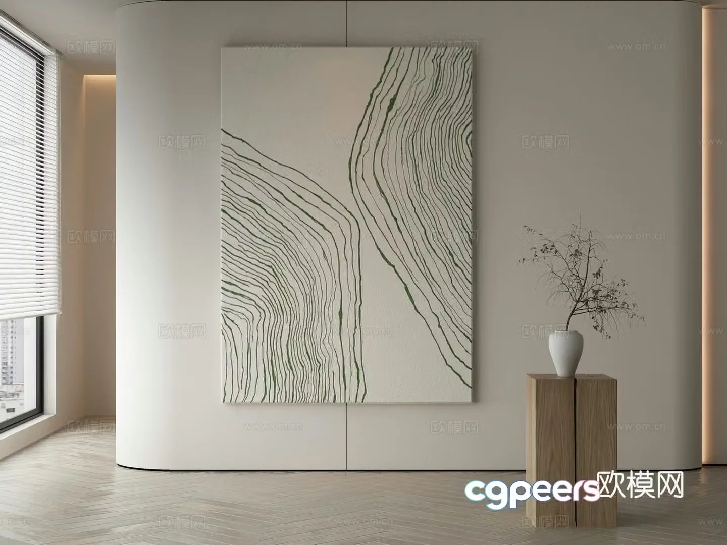 Modern Wasabi Hanging Painting Oil Painting 3D Model