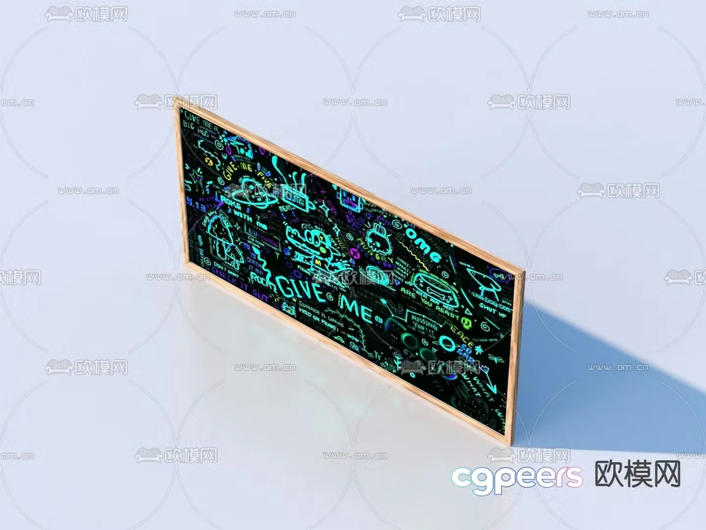 Office supplies blackboard writing board 3d model