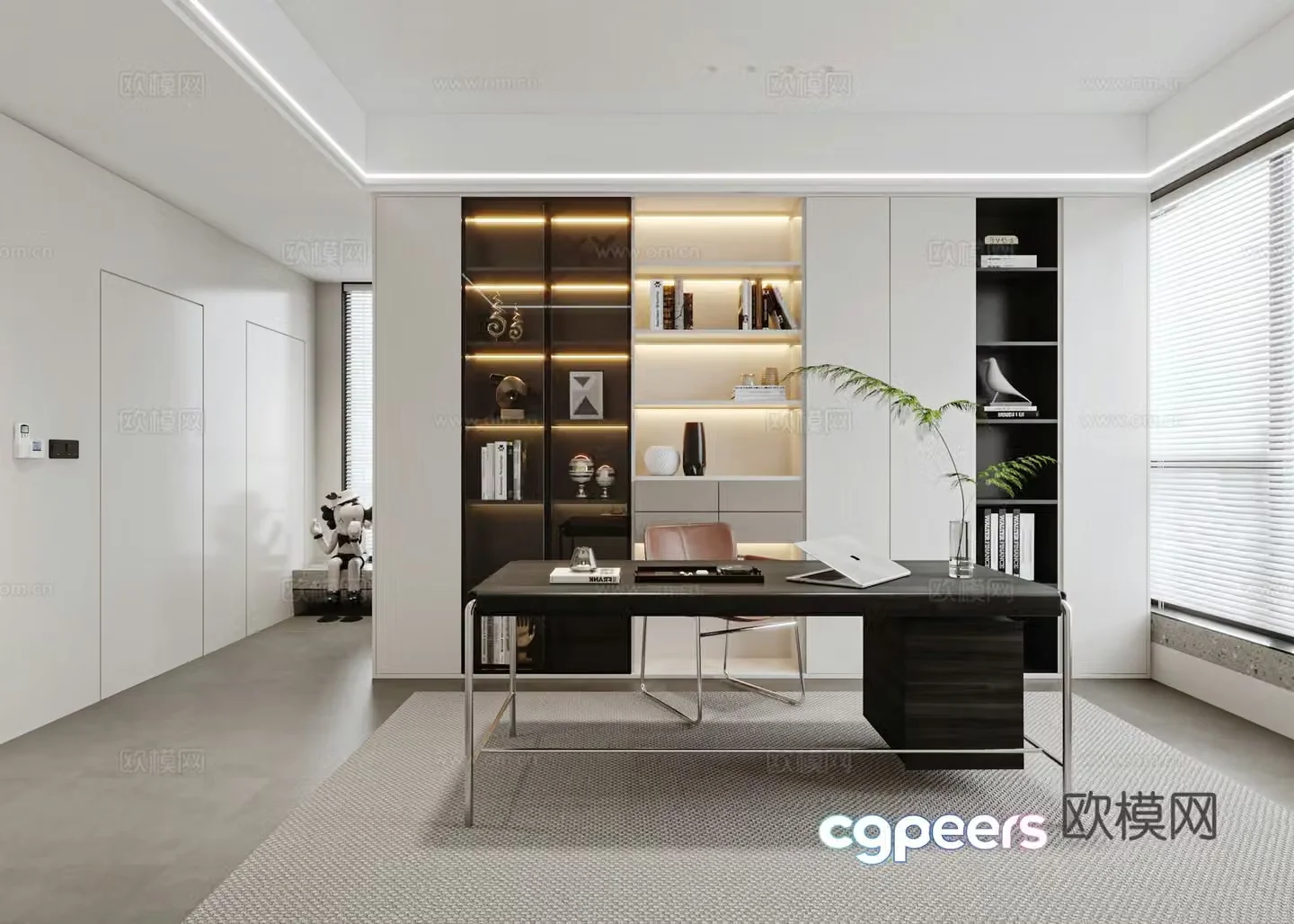Modern study 3d model