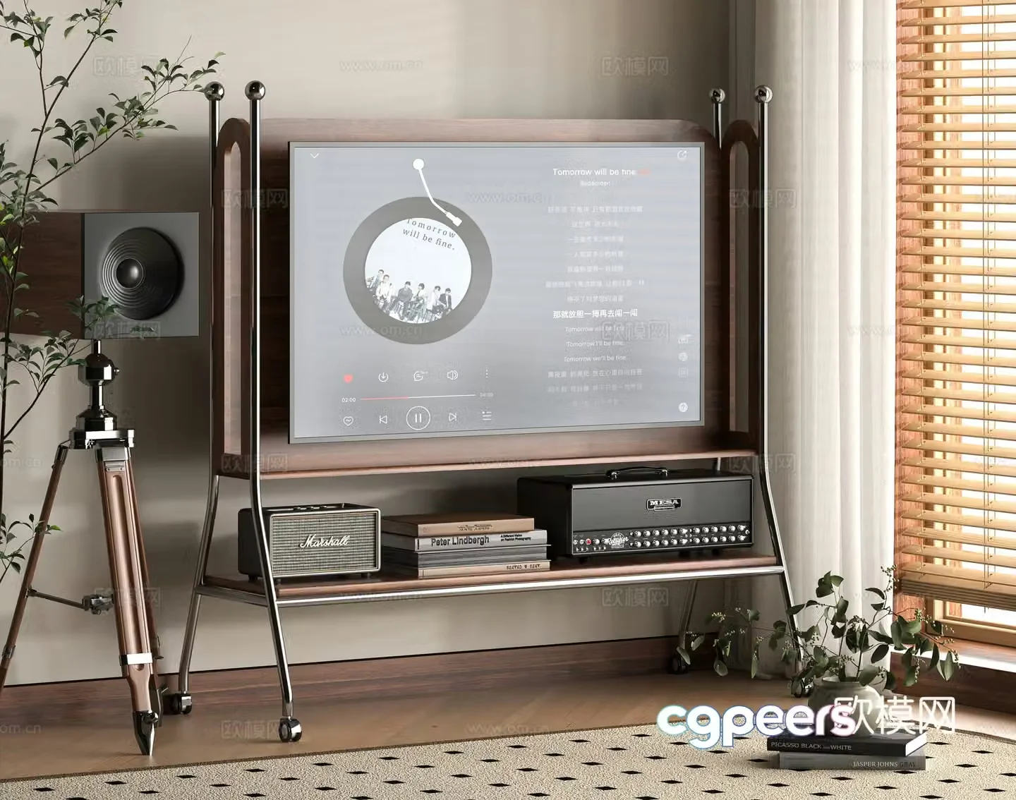 Medieval style movable TV 3D model