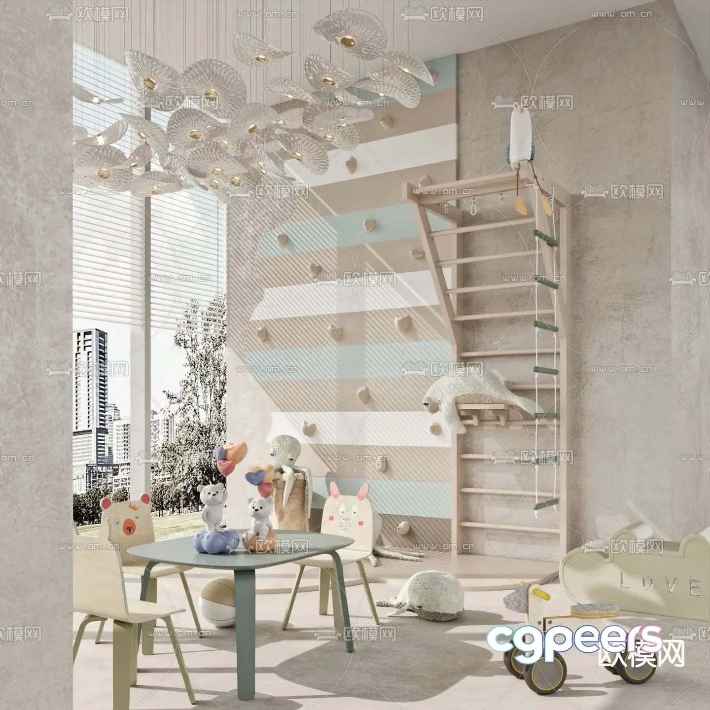 Children’s table and chair toys 3d model