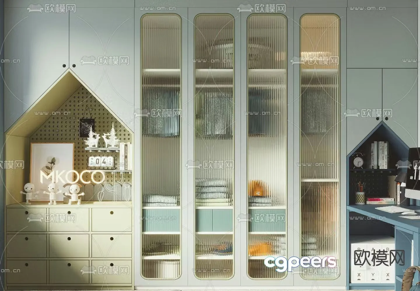 Children’s wardrobe toy cabinet 3d model