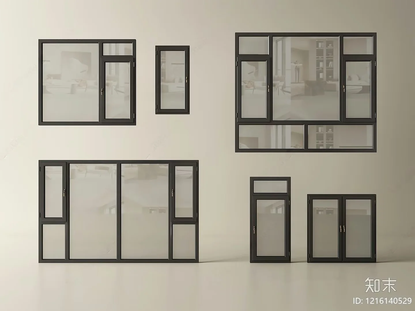 Modern Window Frames 3D Model – 15267 – VRAY Render