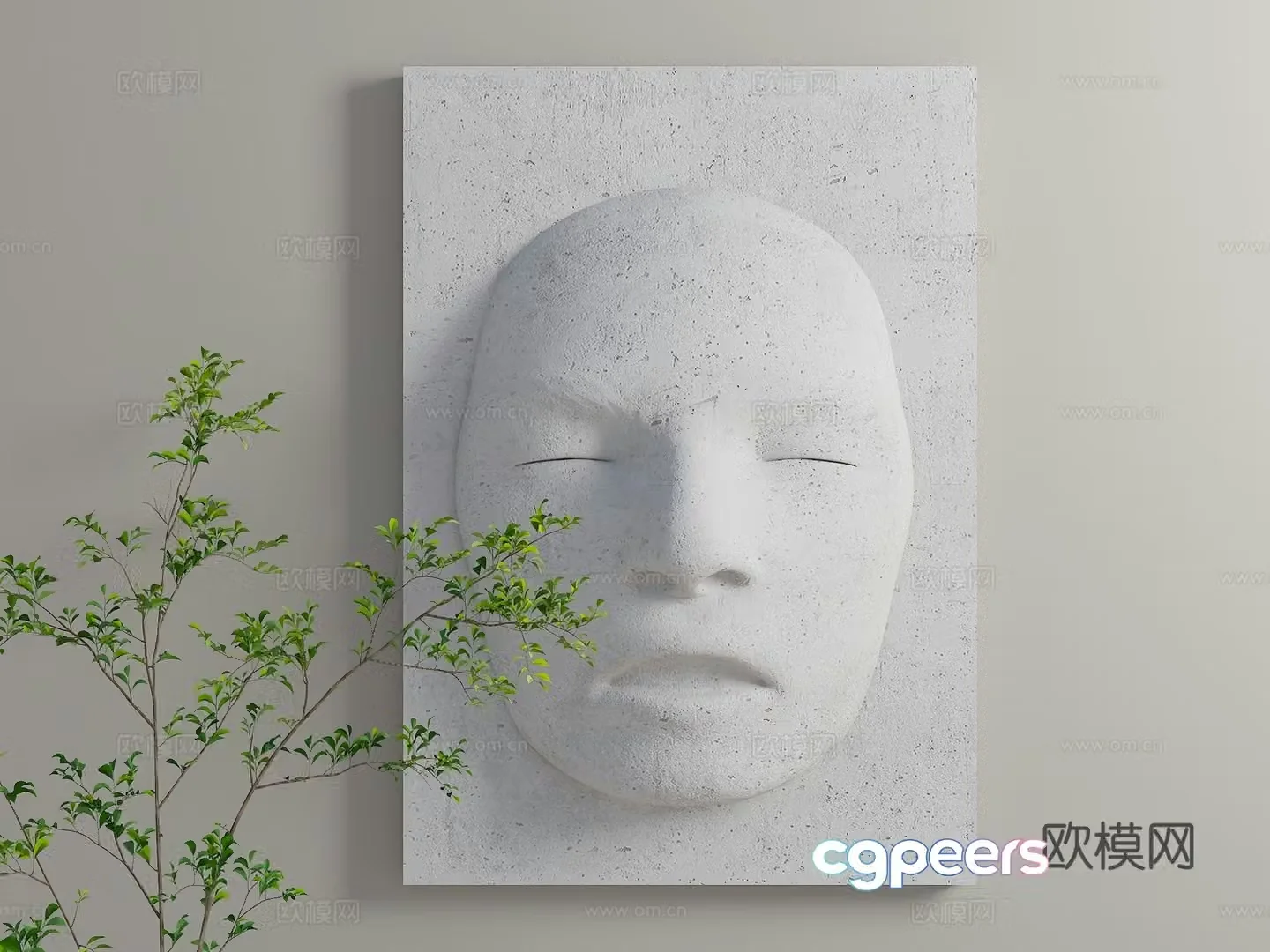 Human face pendant gypsum avatar decoration wall decoration pendant avatar wall decoration 3D model