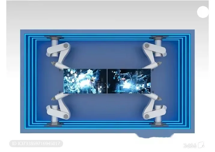 A Computer Monitor With Robotic Arms 3D Model – 15971 – VRAY Render