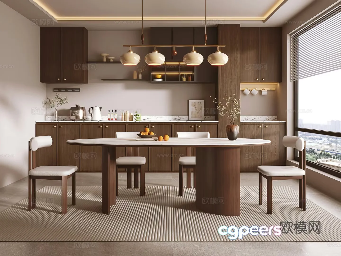 Modern Kitchen Design 3D Model – 14001 – VRAY Render