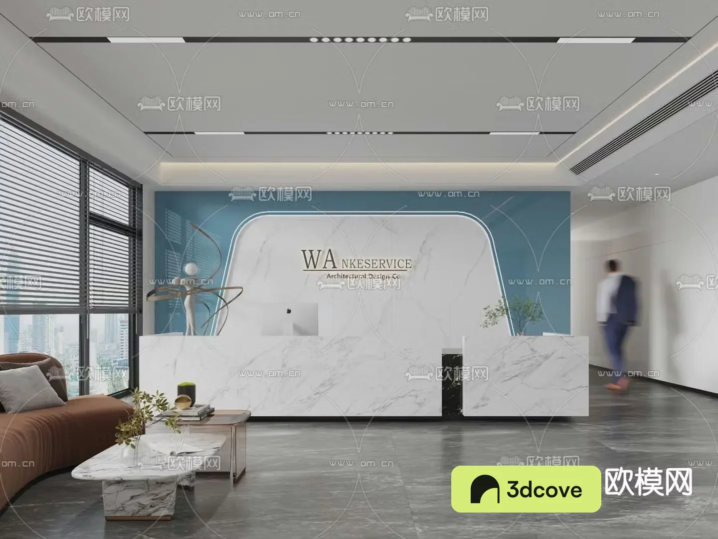 Company front desk reception area