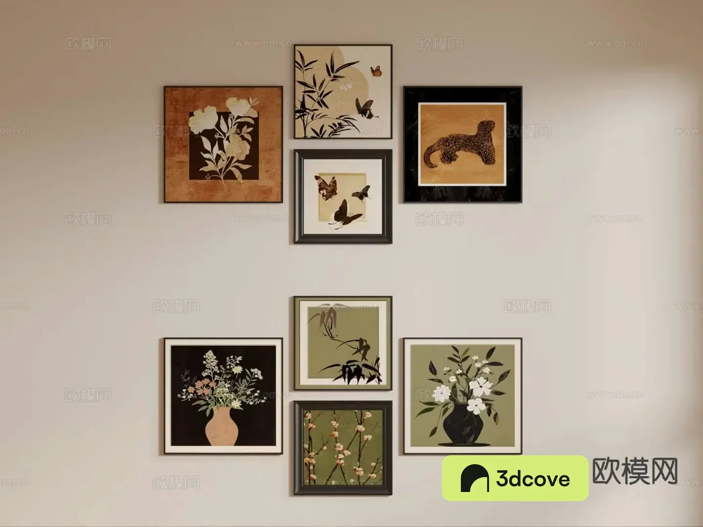 Medieval style hanging painting combination painting retro painting