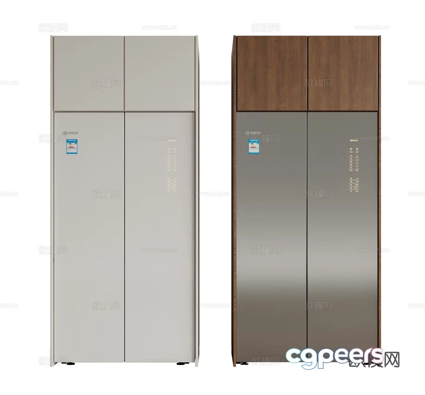 Modern refrigerator zero-embedded refrigerator single and double door refrigerator cross refrigerator flip-open refrigerator 3D model