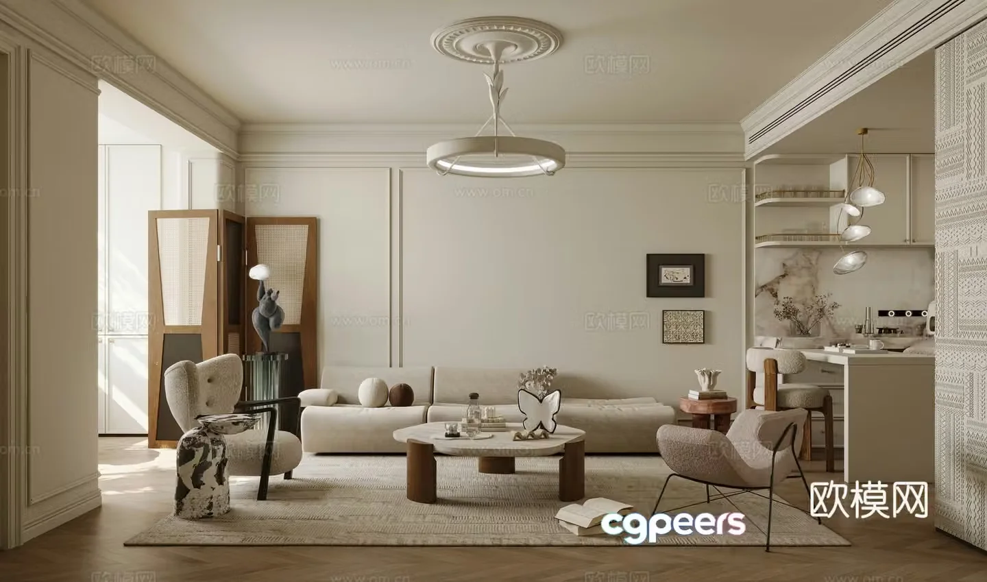 French living room 3d model
