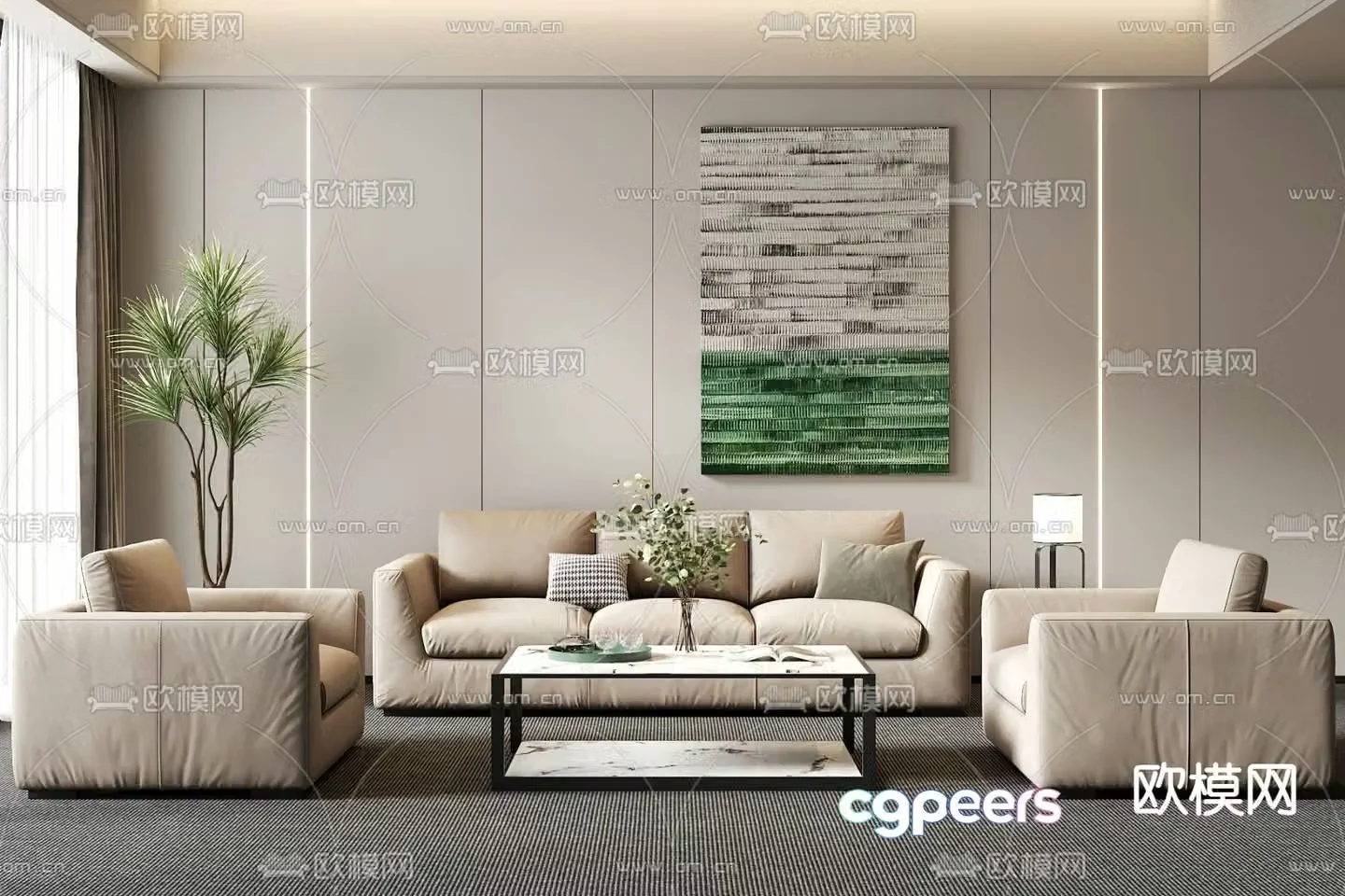 Office sofa modular sofa 3d model