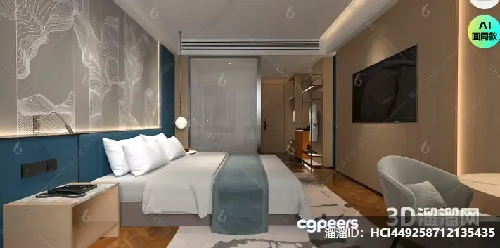 Cozy Bedroom 3D Model – 7020 – VRAY Render