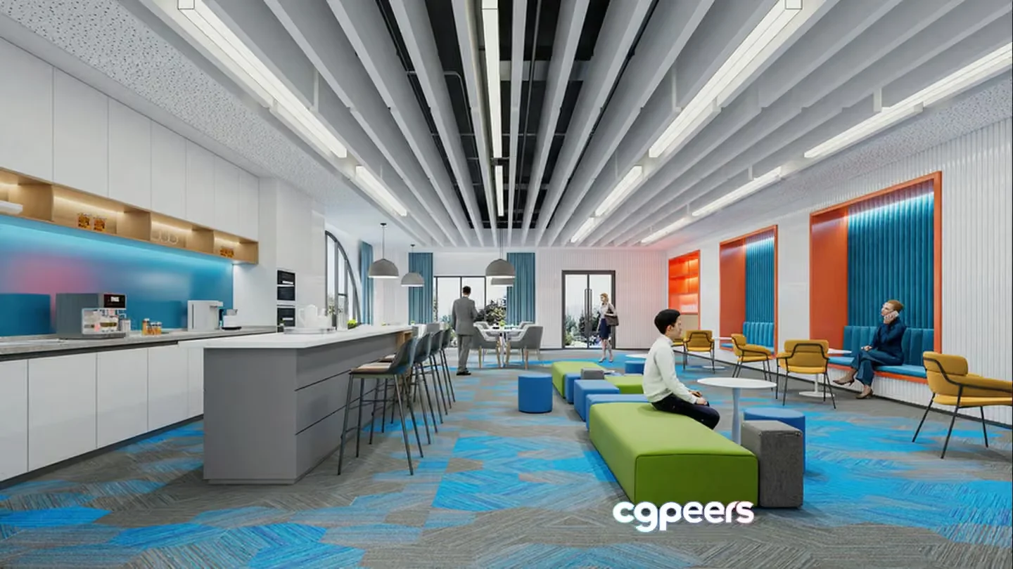 Modern Office Space 3D Model – 11448 – VRAY Render