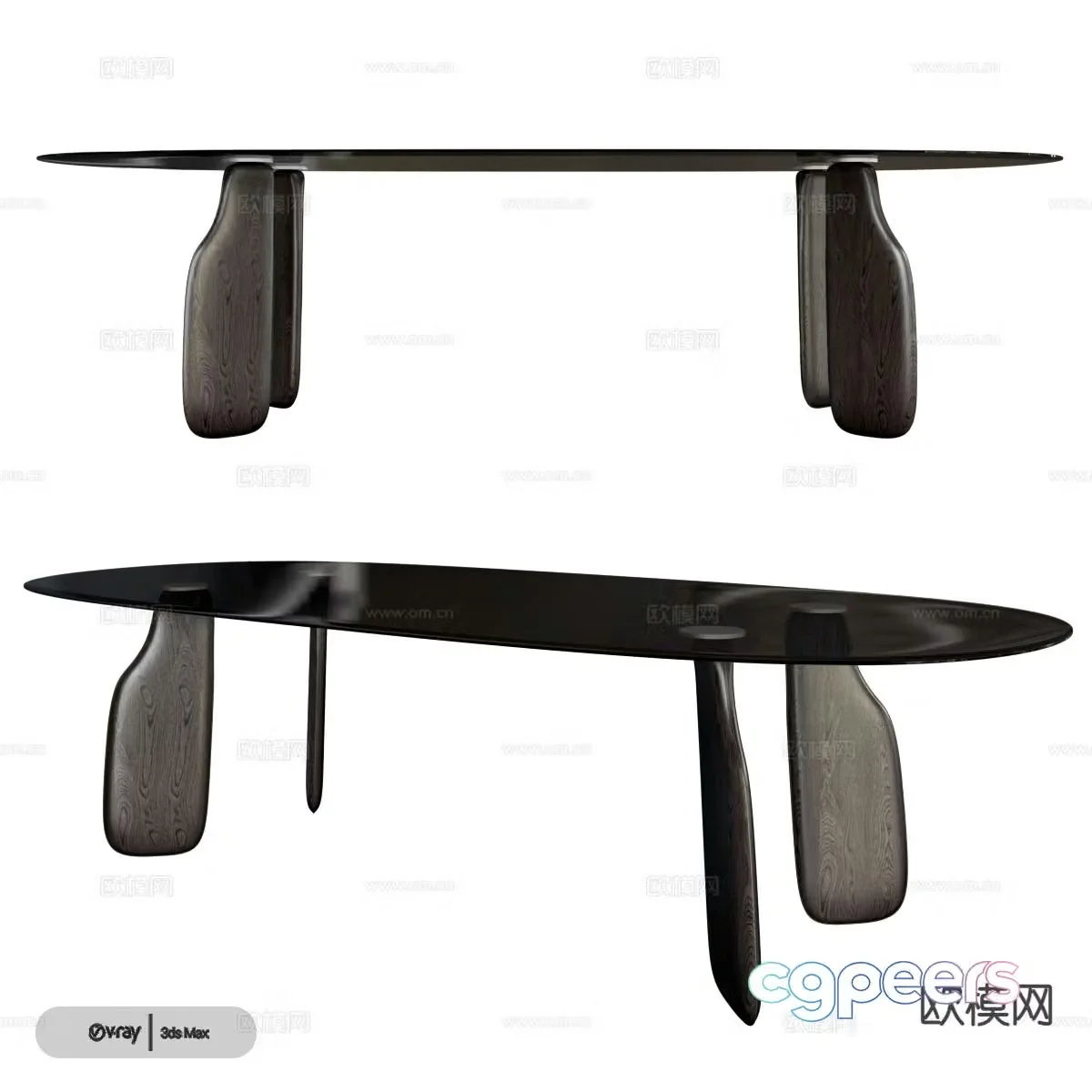 Modern conference table office desk 3d model