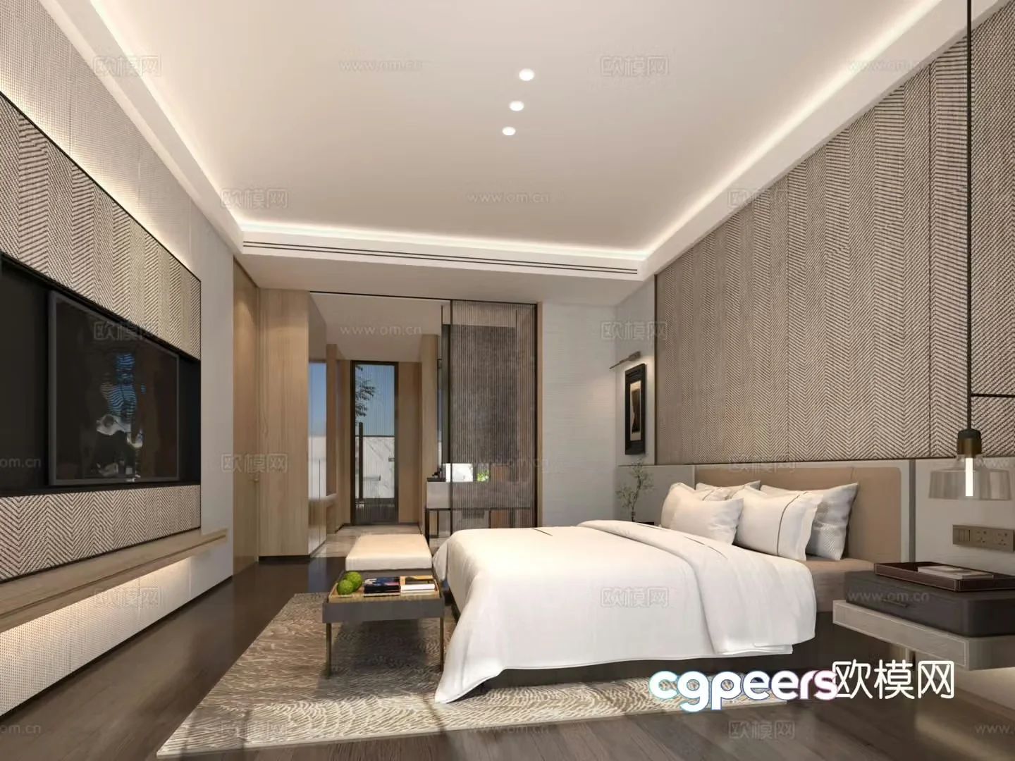 Modern bedroom master bedroom 3d model