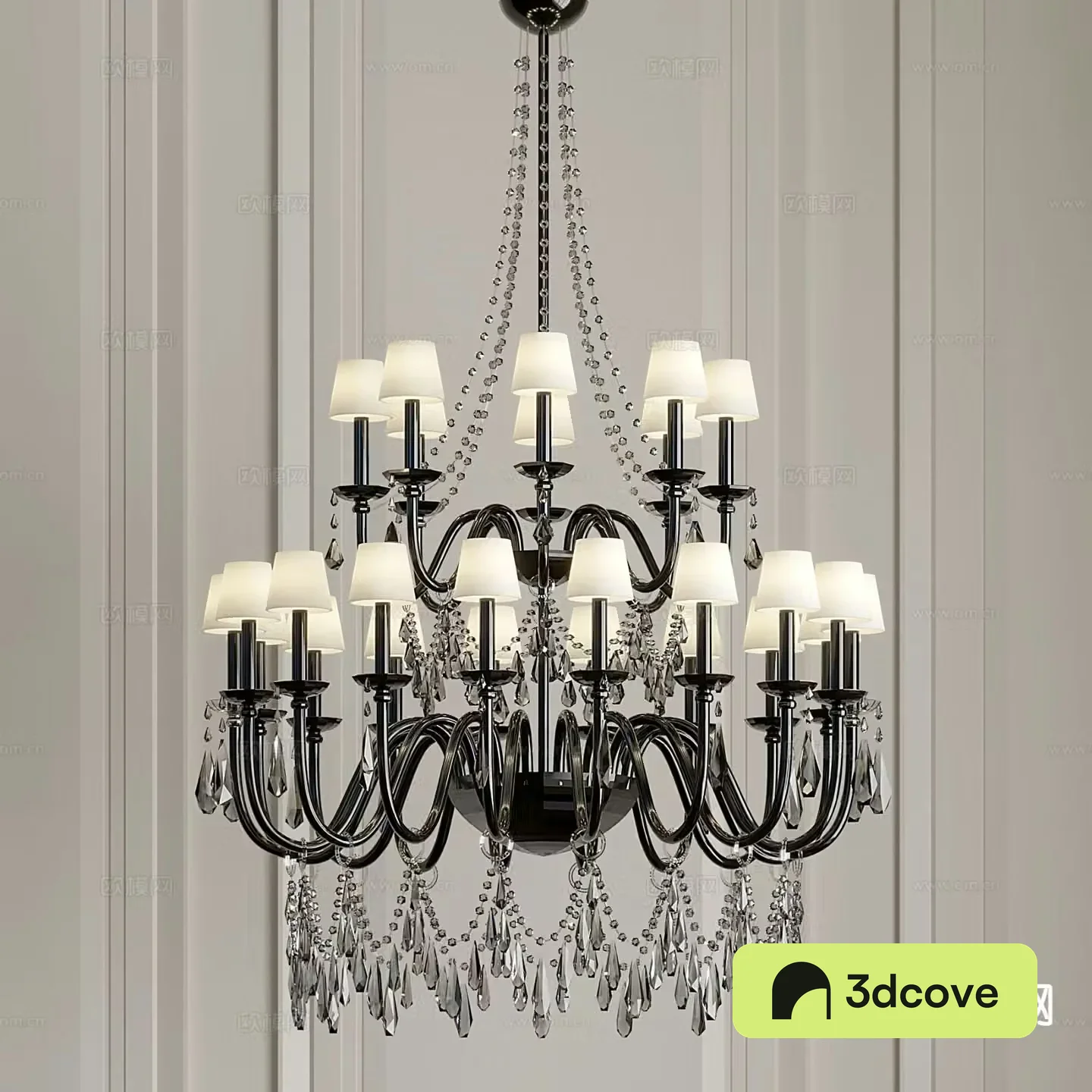 European crystal lamp multi-head chandelier