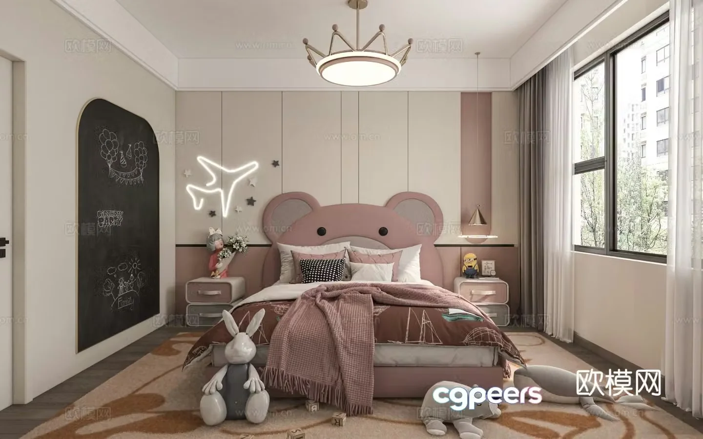 Modern children’s room girl’s room kid’s room 3d model