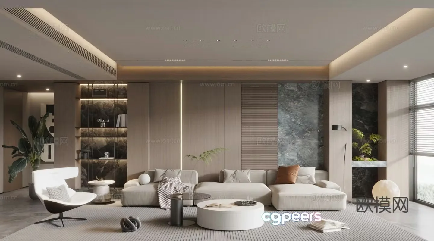 Modern home living room 3d model design 3d model