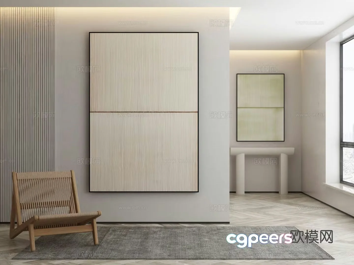 Modern texture painting decorative painting 3d model