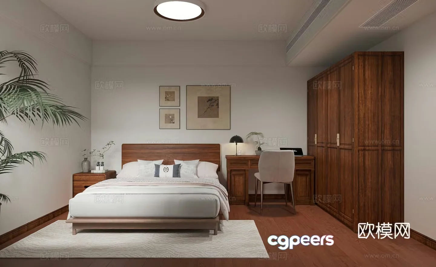 Middle-aged bedroom 3d model