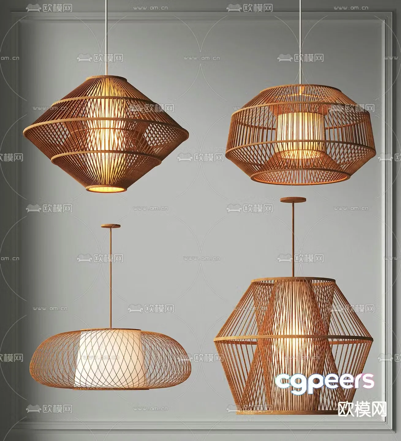 New Chinese Chandelier Braided Chandelier 3D Model