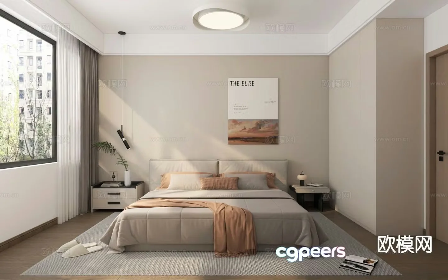 Modern bedroom second bedroom 3d model