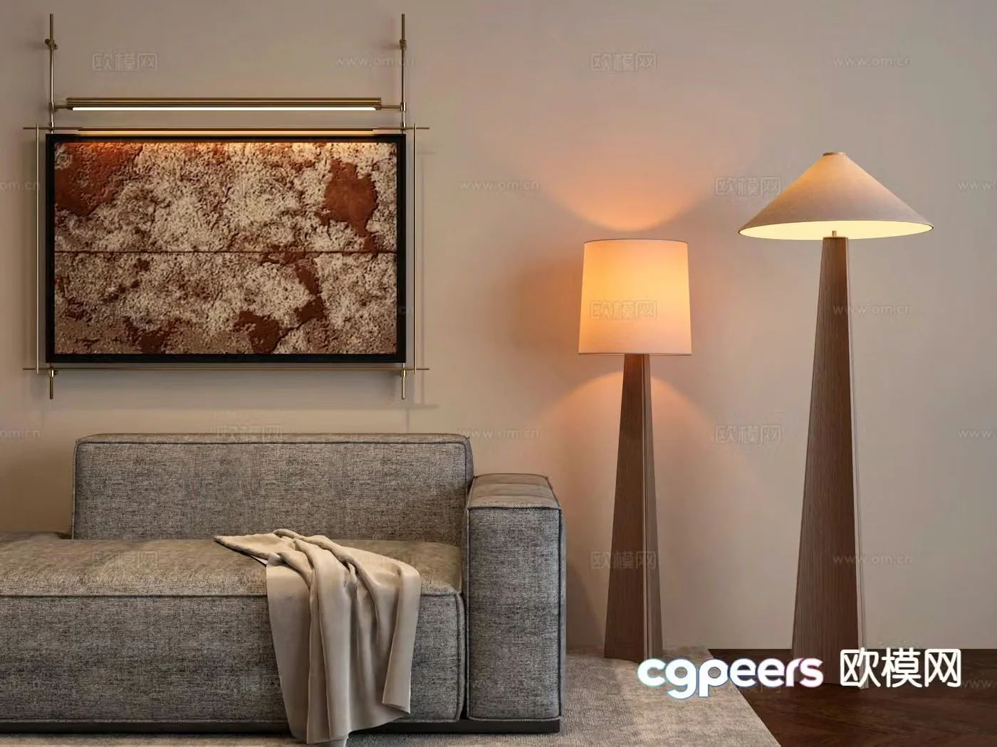 Medieval style floor lamp 3d model