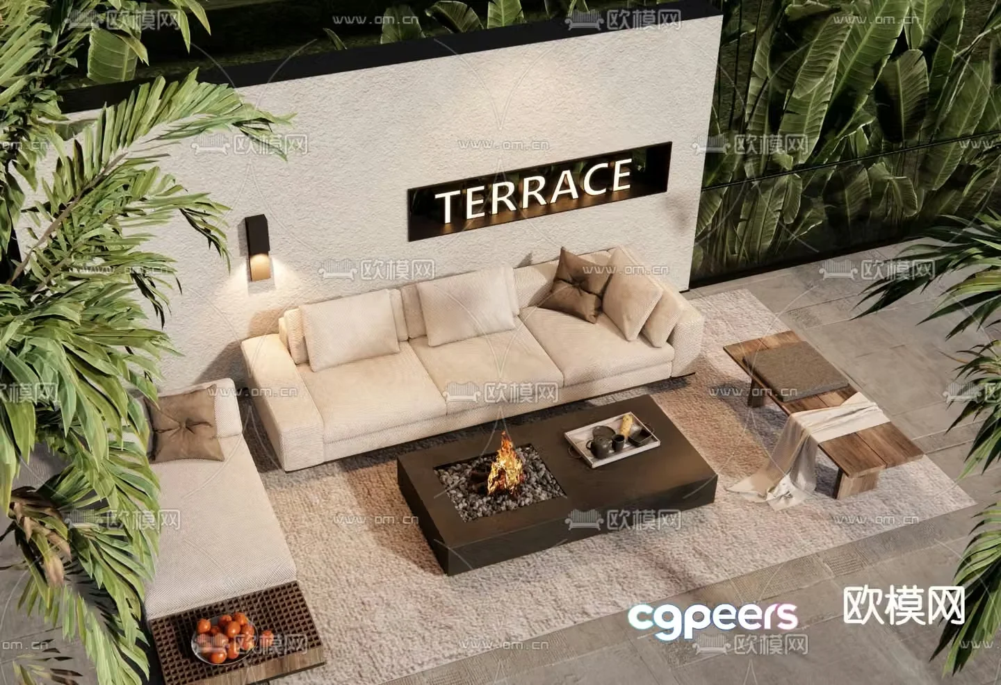 Outdoor sofa leisure sofa 3d model