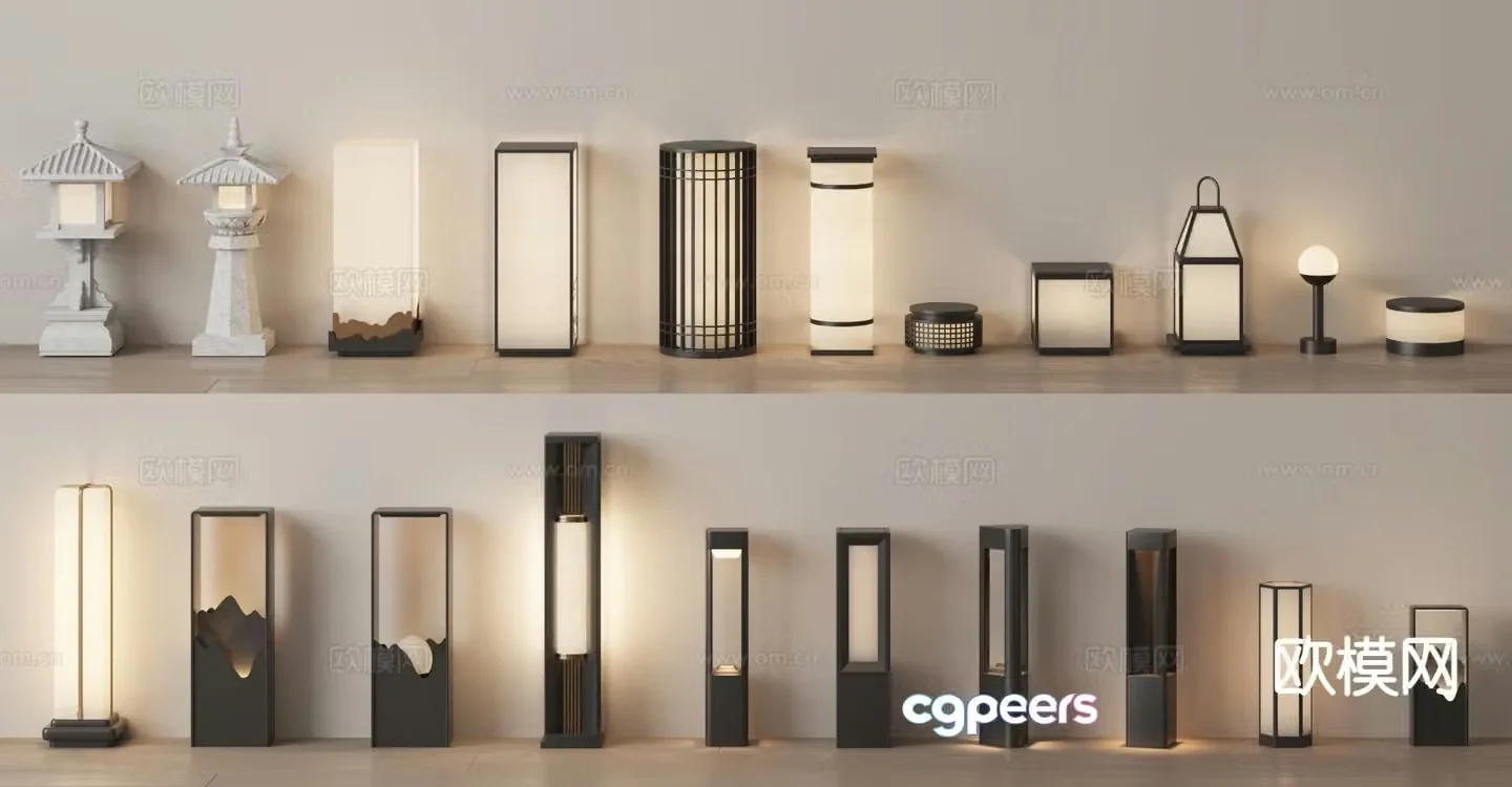 Chinese outdoor lamp garden lamp column lamp 3d model