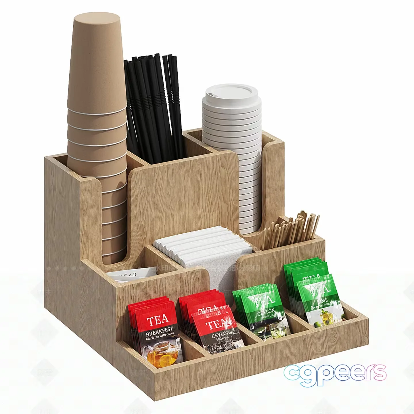 A Wooden Tea Organizer 3D Model – 457 – VRAY Render