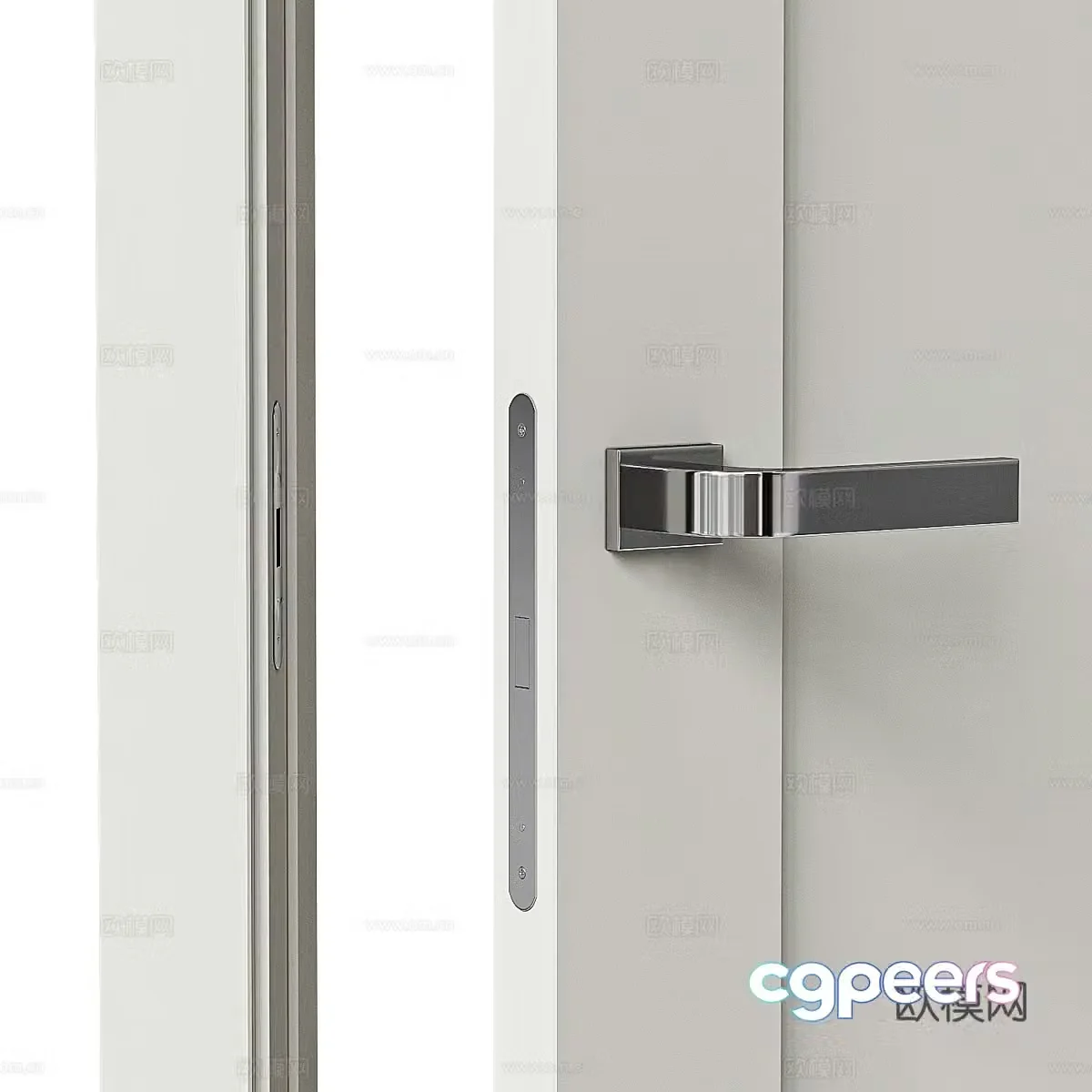 Modern single door 3D model
