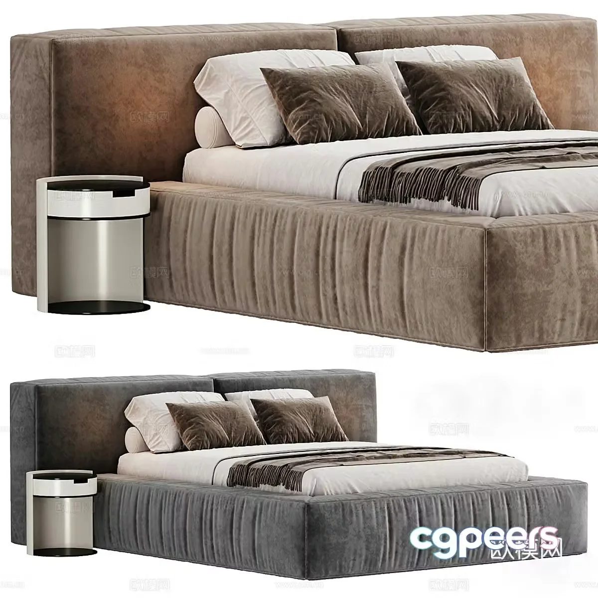 Background double bed 3d model