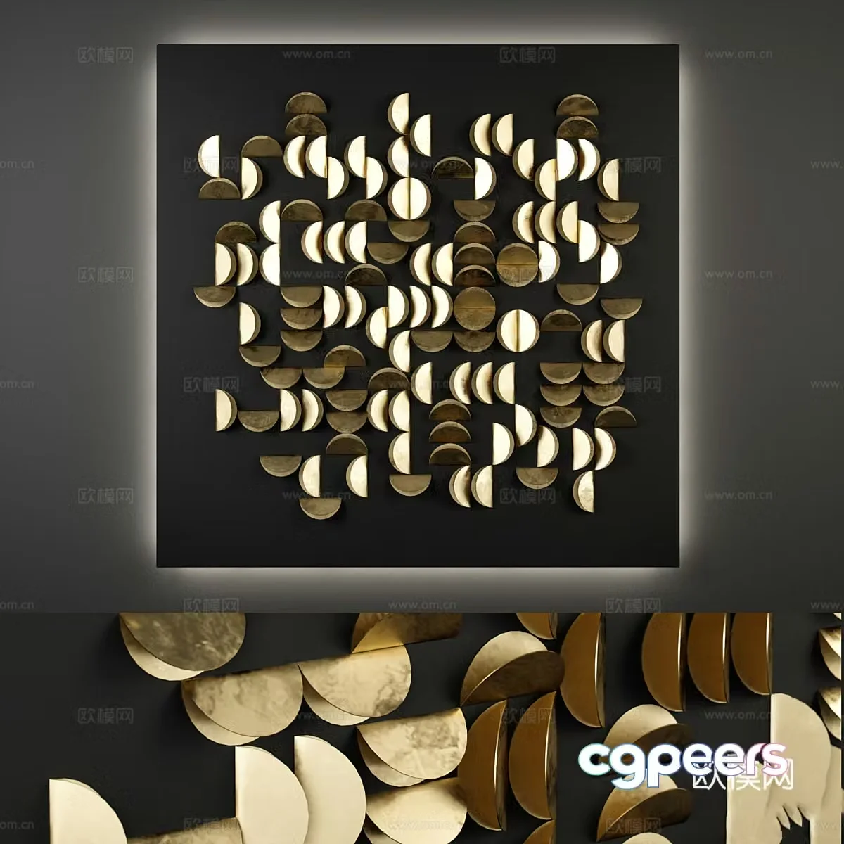 New Chinese style light luxury wall decoration pendant 3D model