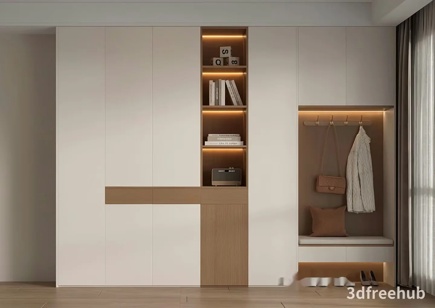 Modern Minimalist Closet 3D Model – 23287 – VRAY Render