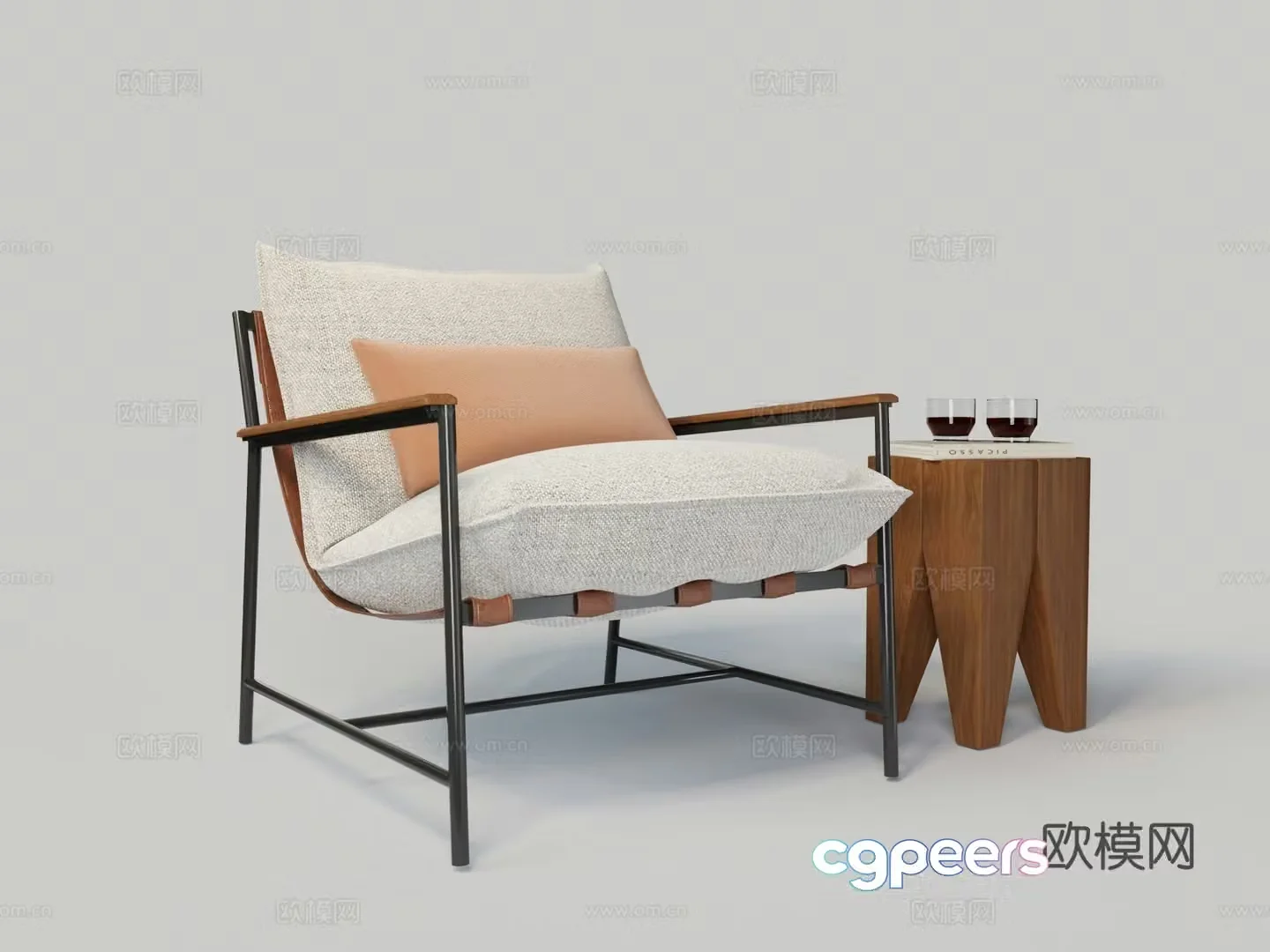 Modern sofa chair leisure chair 3d model