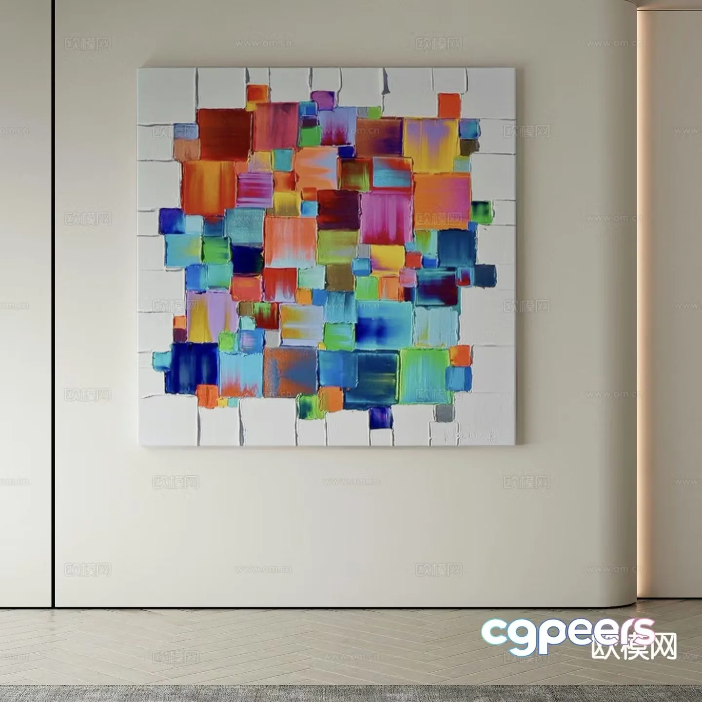 Modern art painting texture painting decorative painting 3d model