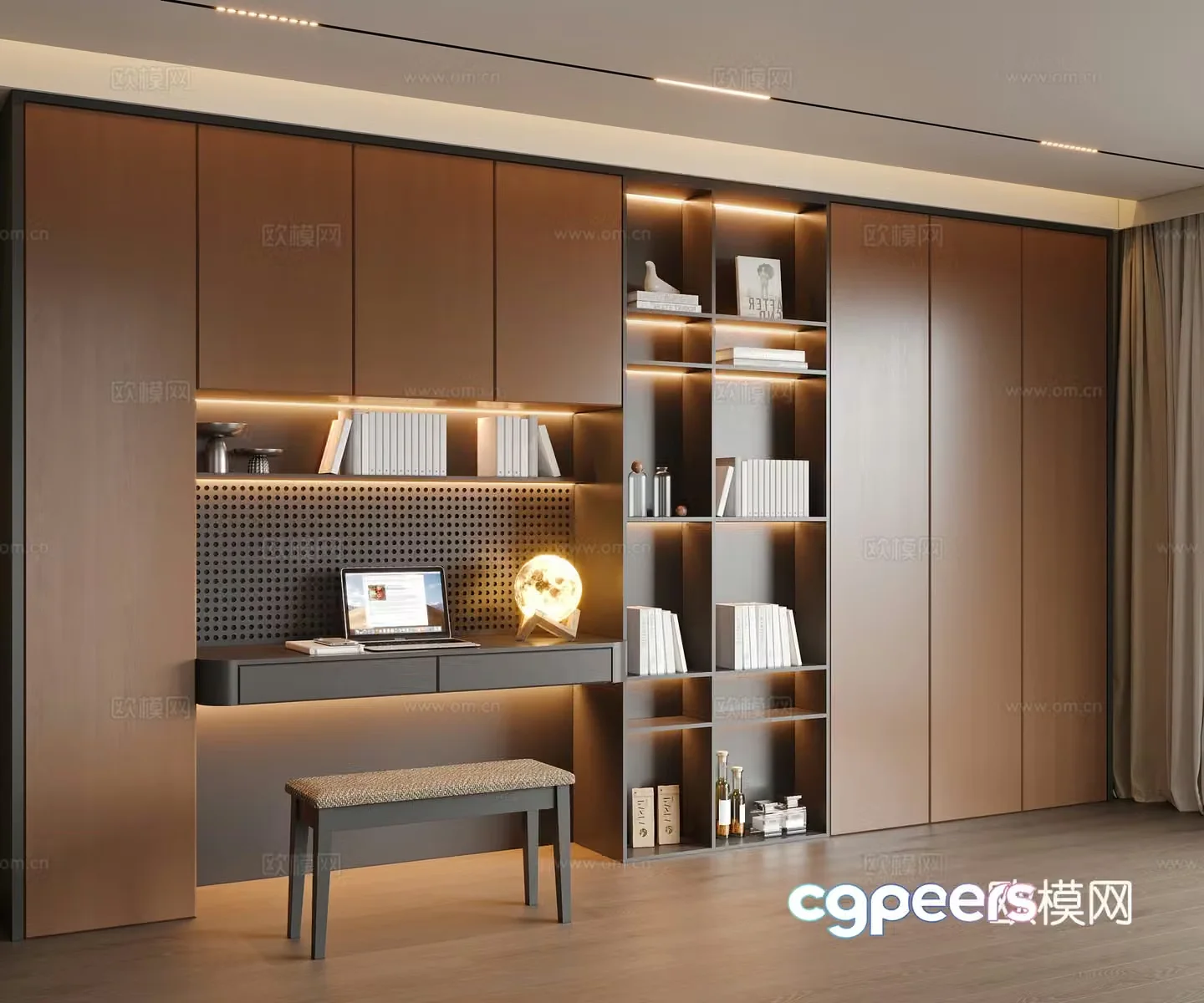 Modern bookcase 3d model